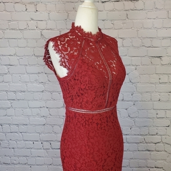 𝅺bardot Halter Lace Midi Dress XS - Picture 7 of 14